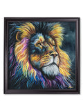 Lion Print 'Courage' by Amy Ansell - Black Square Frame - Blythe Living