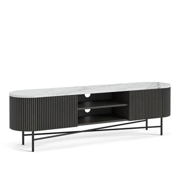 Lucas Extra Large Media Stand with Marble Top - Blythe Living