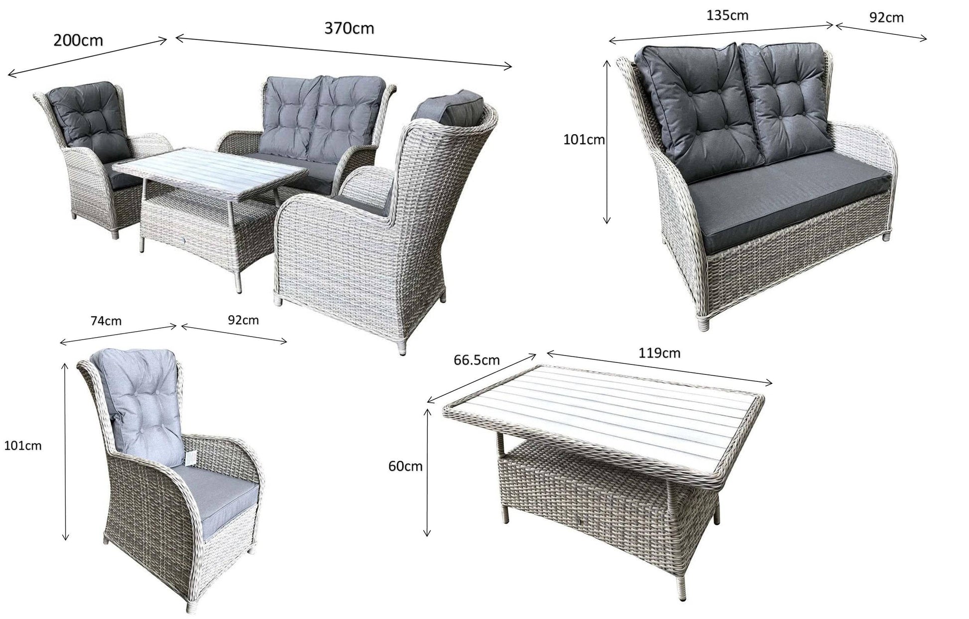 Meghan 4 Seat Sofa Set - Blythe Living