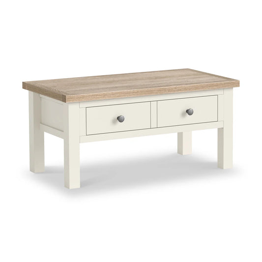 Modern Country Coconut Coffee Table with Drawers