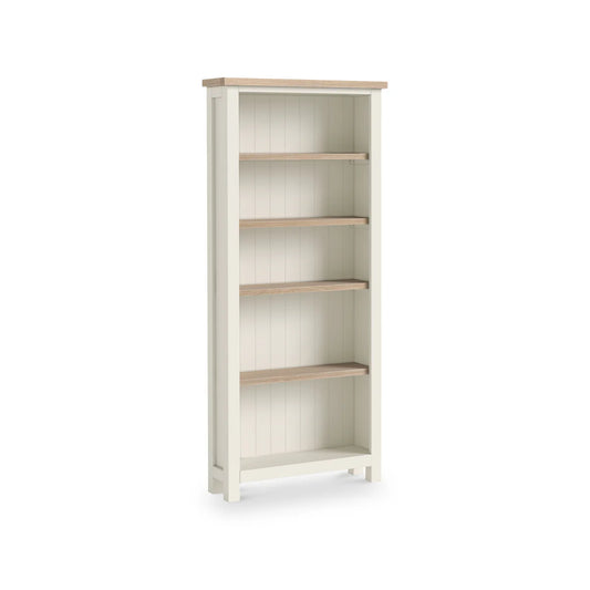 Modern Country Large Bookcase Coconut White with Shelves