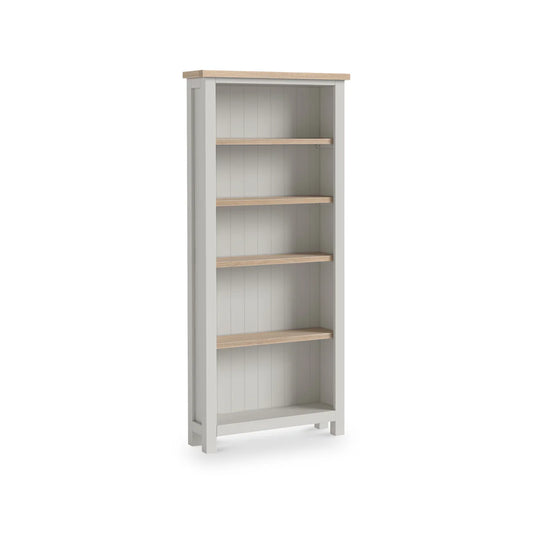 Modern Country Large Bookcase Stone Grey with Shelves