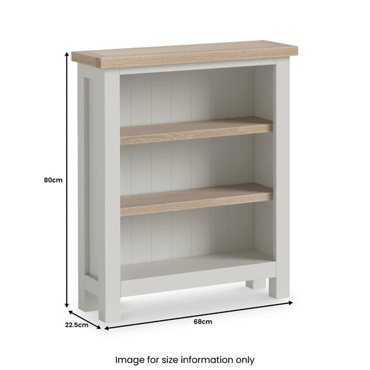 Modern Country Painted Low Bookcase - Stone Grey
