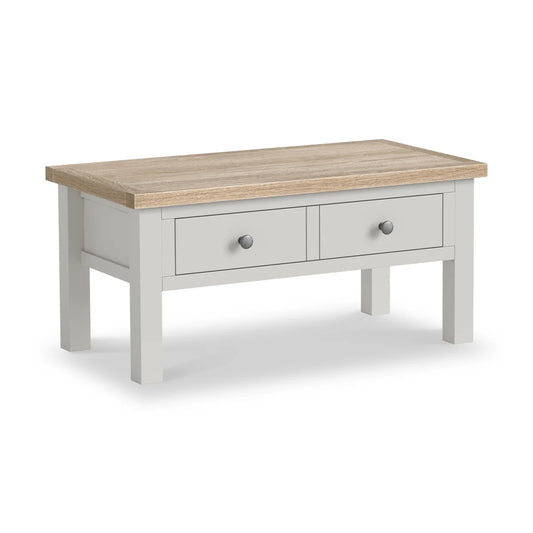 Modern Country Stone Grey Coffee Table with Drawer
