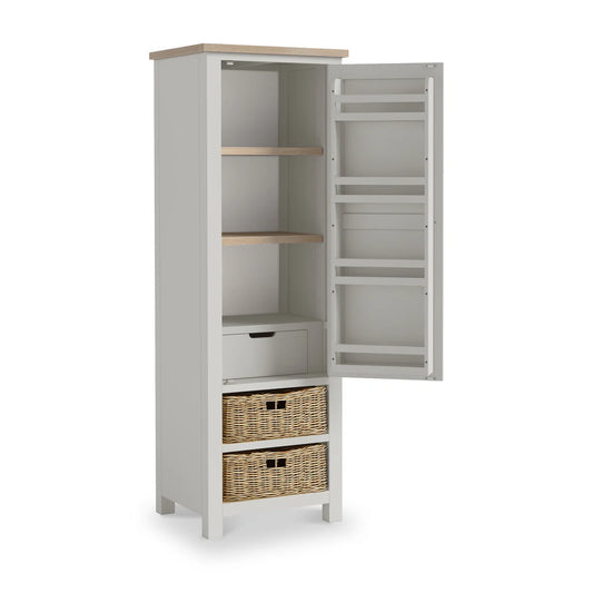 Modern Country Trelan Painted Oak Stone Grey Larder Unit