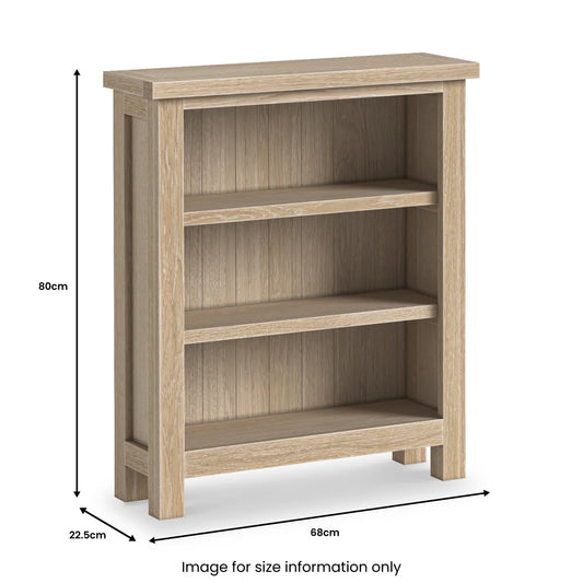 Modern Country Washed Oak Low Bookcase