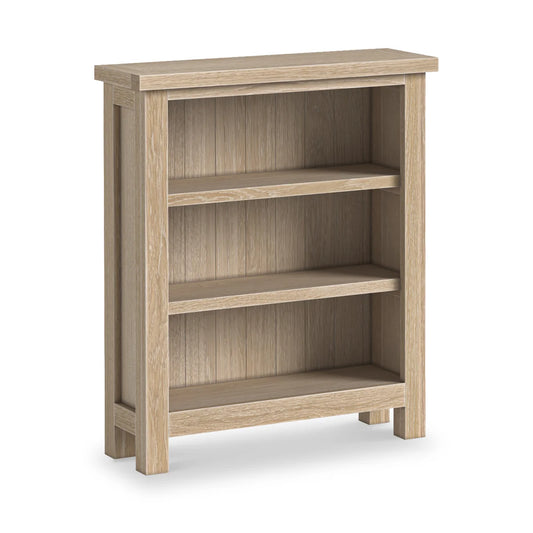 Modern Country Washed Oak Low Bookcase for Sale Online