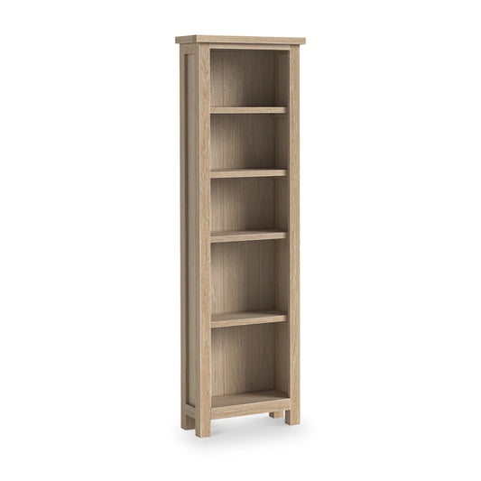 Modern Country Washed Oak Slim Bookcase