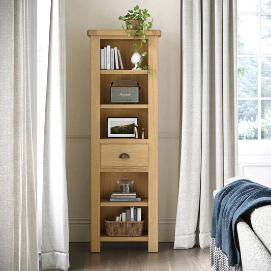 Normandy Chunky Country Oak Slim Bookcase