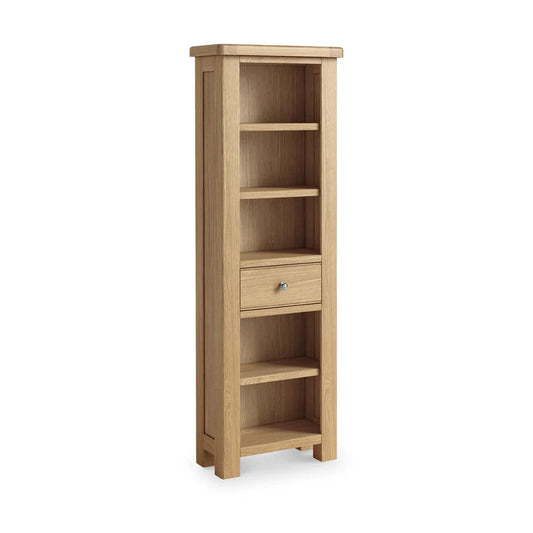 Normandy Oak 5 Shelf Slim Bookcase