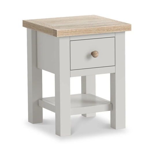 Online  Modern Country 1 Drawer Lamp Table Stone Grey for Sale