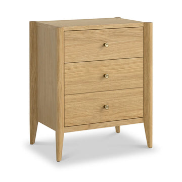 Parisian Oak Bedside Cabinet With 3 Drawers