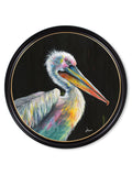 Pelican Print 'Pierre' by Amy Ansell - Oxford Round Frame - Blythe Living