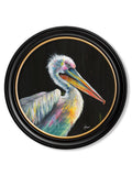 Pelican Print 'Pierre' by Amy Ansell - Oxford Round Frame - Blythe Living