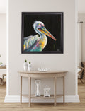 Pelican Print 'Pierre' by Amy Ansell - Black Square Frame - Blythe Living