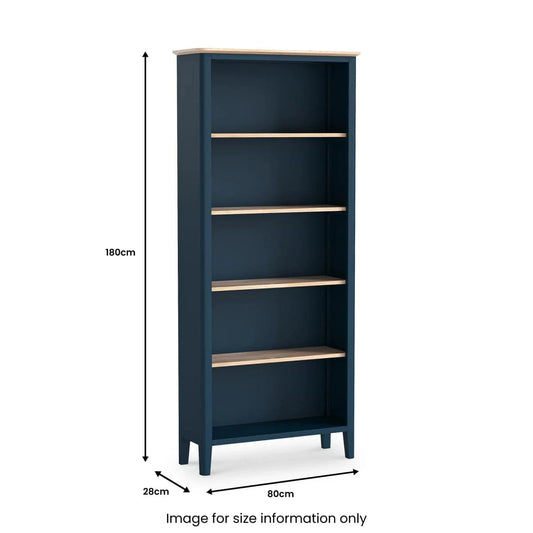 Marlow Navy Large Bookcase - Blythe Living