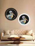 Pelican Print 'Pierre' by Amy Ansell - Oxford Round Frame - Blythe Living