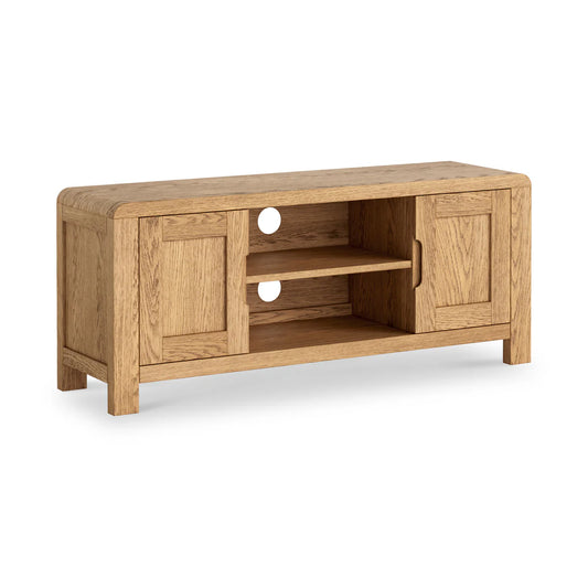 Premium Thurlestone Oak 120cm Curved Storage TV Unit
