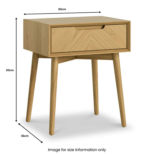 Quality Valencia Oak Herringbone 1 Drawer Lamp Table Online