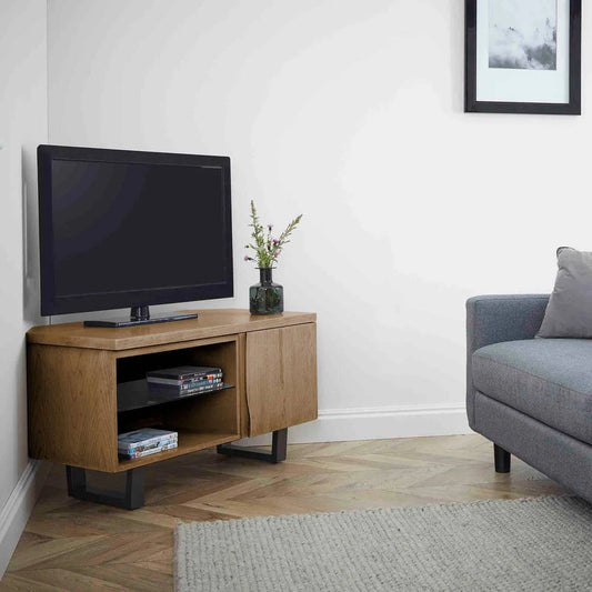 Jersey Oak Corner TV Unit - Blythe Living