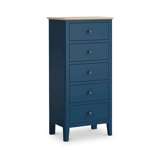 Marlow Navy Tallboy Chest - Blythe Living