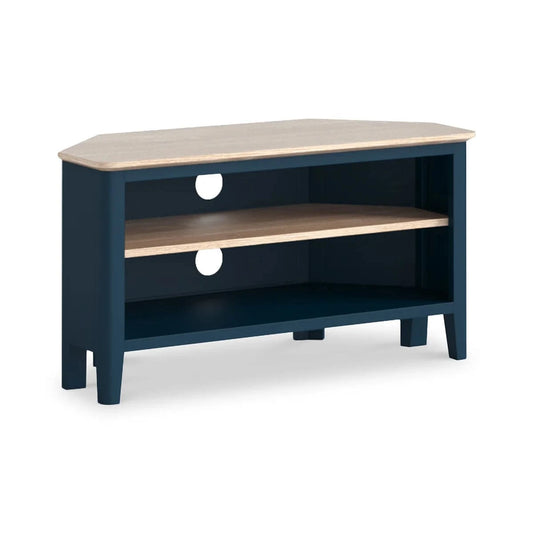 Marlow Navy Corner TV Unit - Blythe Living