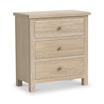 Modern Country Washed Oak 3 Drawer Chest of Drawers