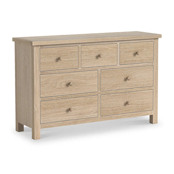 Modern Country Washed Oak 3 Over 4 Chest of Drawers