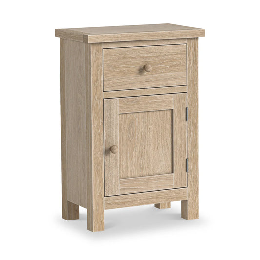 Modern Country Washed Oak Single Drawer Small Cupboard