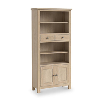 Modern Country Washed Oak Display Bookcase