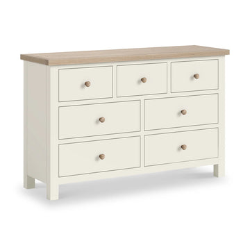 Modern Country 3 over 4 Chest of Drawers - Coconut White