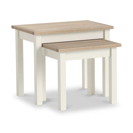 Modern Country Nest of Tables - Coconut White