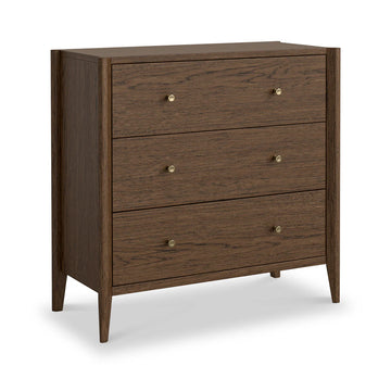 Paris Oak 3 Drawer Chest Brown