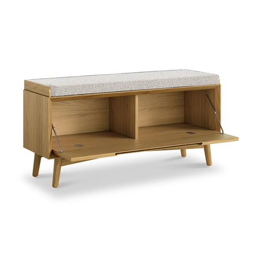 Valencia Oak Storage Bench