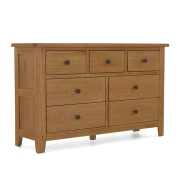 Burford Oak 3 over 4 Drawer Chest - Blythe Living