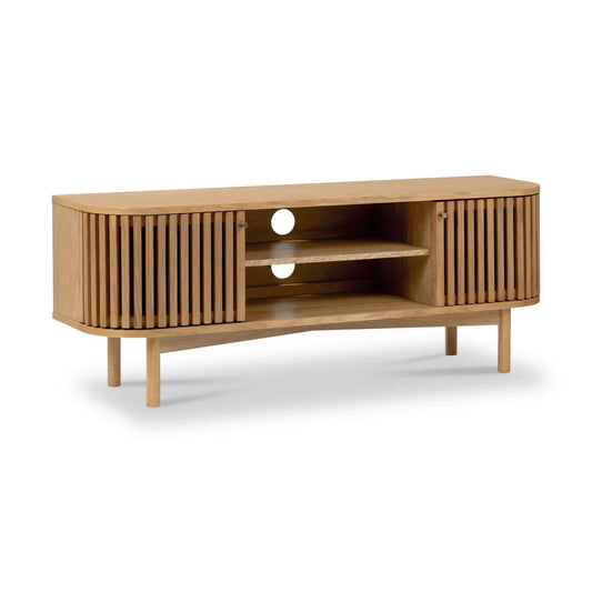 Soho Oak 130cm Slatted TV Unit - Blythe Living