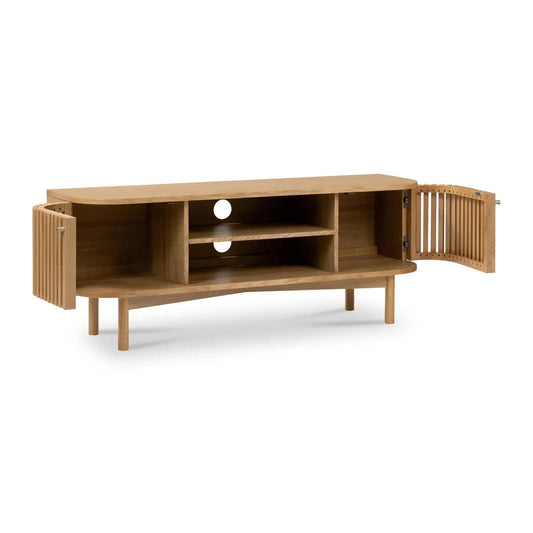 Soho Oak 130cm Slatted TV Unit - Blythe Living