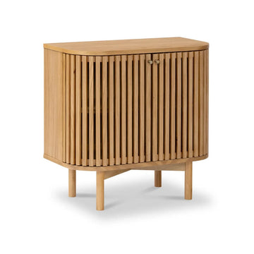 Soho Oak Slatted Cupboard - Blythe Living