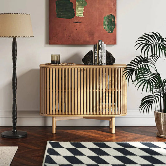 Soho Oak Slatted Small Sideboard - Blythe Living