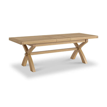 Normandy Oak Extendable 200cm Cross Legged Dining Table - Blythe Living
