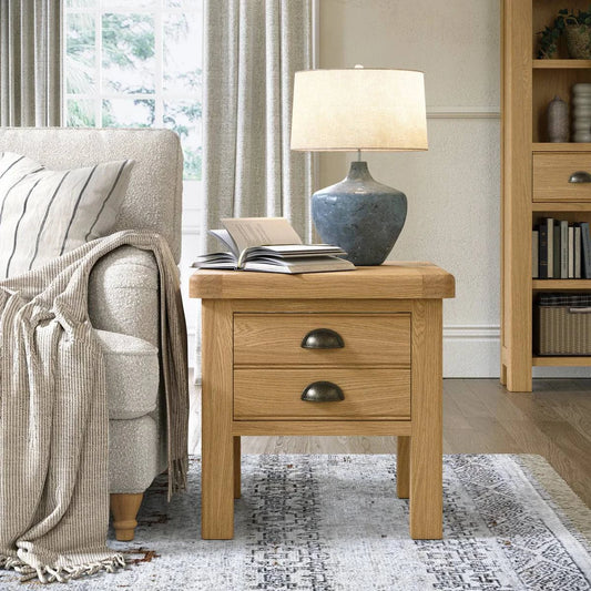 Normandy Oak Lamp Table - Blythe Living