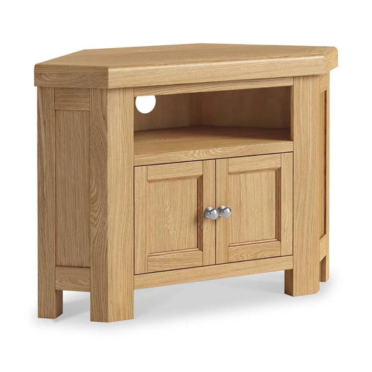 Normandy Oak 2 Door Corner TV Unit - Blythe Living
