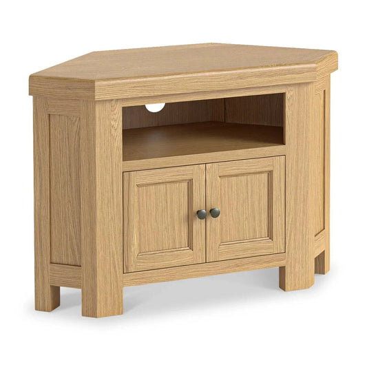 Normandy Oak 2 Door Corner TV Unit - Blythe Living