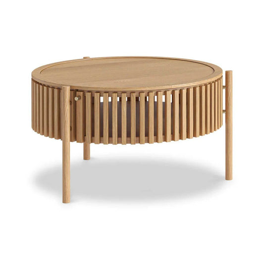 Soho Oak Slatted Story 1 Door Coffee Table - Blythe Living
