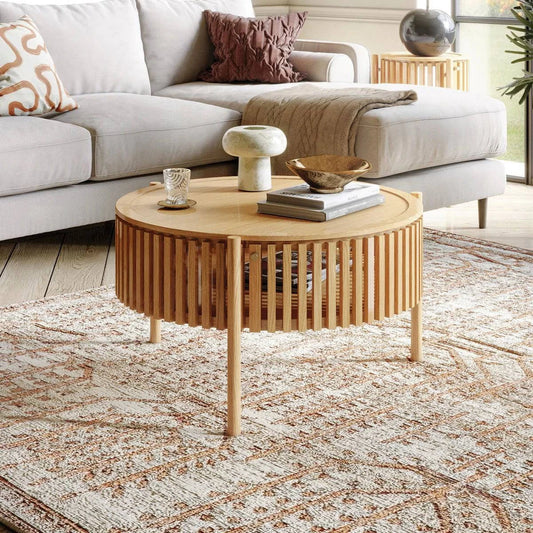 Soho Oak Slatted Story 1 Door Coffee Table - Blythe Living