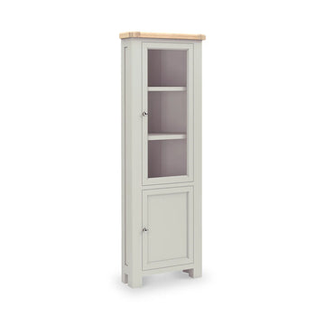 Salcombe Corner Display Cabinet - Stone Grey