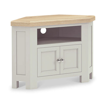 Salcombe 2 Door Corner TV Unit - Stone Grey