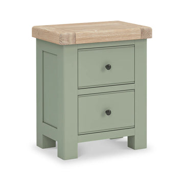 Salcombe 2 Drawer Bedside Table - Sage