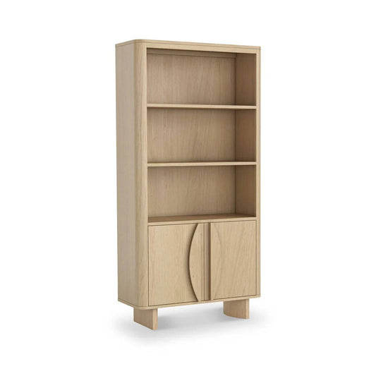 Cara Oak Large Storage Bookcase - Blythe Living