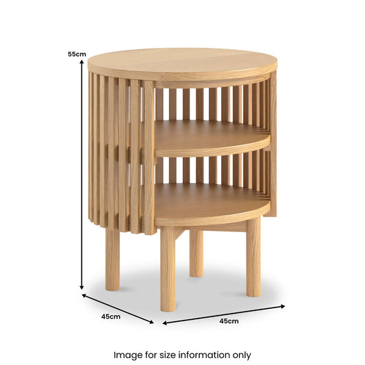 Soho Oak Slatted Open Shelf Side Table
